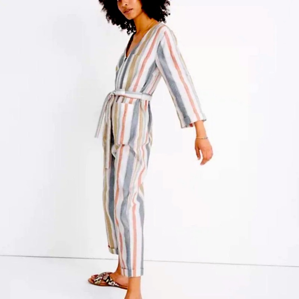 Madewell | Long Sleeve Striped Jumpsuit